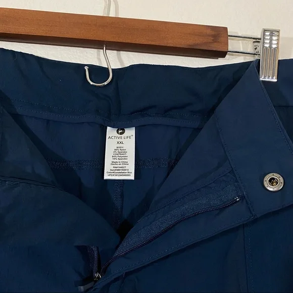Active Life sz:XXL Constellation Blue Nylon Lounge Shorts Stretch Spandex Waist - Picture 5 of 8